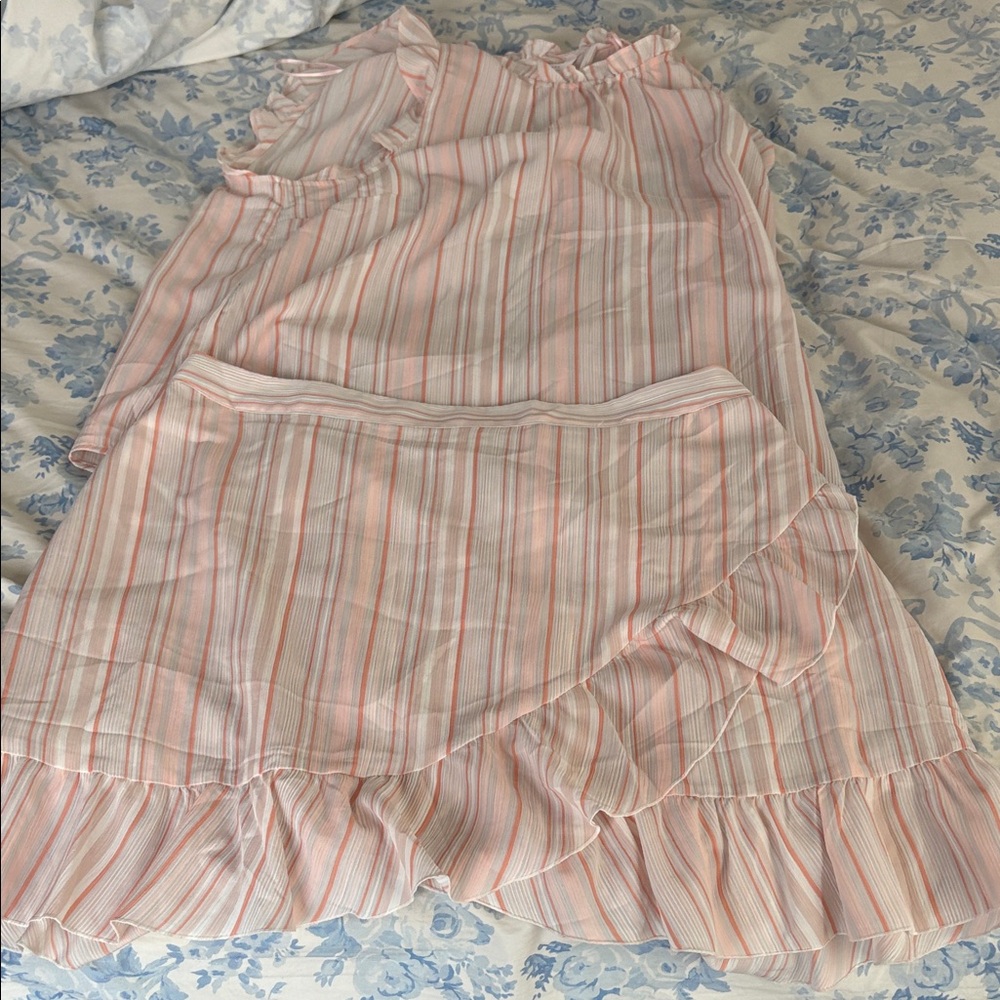 LC Lauren Conrad Pastel Striped Skirt Set
